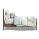 Verona Cream and Medium Brown Performance Fabric Queen Upholstered Panel Bed
