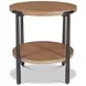 Millwork Rustic Umber and Black Round Occasional Table Set