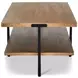 Millwork Rustic Umber and Black Rectangular Coffee Table