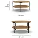 Millwork Rustic Umber and Black Round Coffee Table