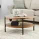 Millwork Rustic Umber and Black Round Coffee Table