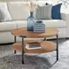 Millwork Rustic Umber and Black Round Coffee Table