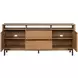 Millwork Rustic Umber and Black 76" TV Stand with USB Charging