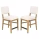 Millwork Off White Performance Fabric Upholstered Counter Height Chair Set of 2
