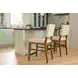 Millwork Off White Performance Fabric Upholstered Counter Height Chair Set of 2