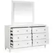 Springhouse Whisper White 6 Drawer Dresser with Rectangular Mirror
