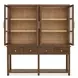 Driftwood Worn Saddle 4 Glass Door Display Cabinet with LED