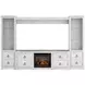 Willowton Whitewash 4 Piece Entertainment Center with Electric Fireplace and LED