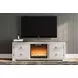 Willowton Whitewash and Brown 63" TV Stand with Electric Fireplace