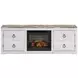 Willowton Whitewash 4 Piece Entertainment Center with Electric Fireplace and LED