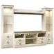 Willowton Whitewash 4 Piece Entertainment Center with Electric Fireplace and LED