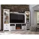 Willowton Whitewash 4 Piece Entertainment Center with Electric Fireplace and LED