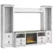 Willowton Whitewash 4 Piece Entertainment Center with Electric Fireplace and LED