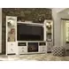 Willowton Whitewash 4 Piece Entertainment Center with Electric Fireplace and LED