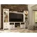 Willowton Whitewash 4 Piece Entertainment Center with Electric Fireplace and LED