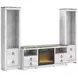 Willowton Whitewash 4 Piece Entertainment Center with Electric Fireplace and LED