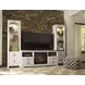 Willowton Whitewash 4 Piece Entertainment Center with Electric Fireplace and LED