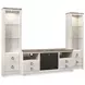 Willowton Whitewash 4 Piece Entertainment Center with Electric Fireplace and LED