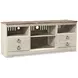 Willowton Whitewash 4 Piece Entertainment Center with Electric Fireplace and LED
