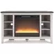 Dorrinson White and Gray 60" TV Stand with Electric Fireplace