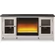 Dorrinson White and Gray 60" TV Stand with Electric Fireplace