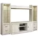 Bellaby Whitewash 4 Piece Entertainment Center with 7 Level Electric Fireplace