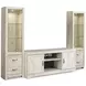 Bellaby Whitewash 4 Piece Entertainment Center with 7 Level Electric Fireplace