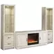 Bellaby Whitewash 4 Piece Entertainment Center with 7 Level Electric Fireplace