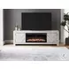 Cayboni Whitewash 71" TV Stand with Electric Fireplace