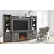 Wynnlow Gray 63" TV Stand with Electric Fireplace and 2 Doors