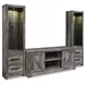 Wynnlow Gray 63" TV Stand with Electric Fireplace and 2 Doors