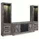 Wynnlow Gray 63" TV Stand with Electric Fireplace and 2 Doors