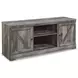 Wynnlow Gray 63" TV Stand with Electric Fireplace and 2 Doors