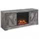 Wynnlow Gray 63" TV Stand with Electric Fireplace and 2 Doors