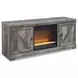 Wynnlow Gray 63" TV Stand with Electric Fireplace and 2 Doors