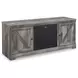 Wynnlow Gray 63" TV Stand with Electric Fireplace and 2 Doors