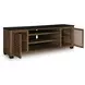 Kallari Warm Brown and Black 84" TV Stand with Electric Fireplace