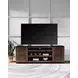 Kallari Warm Brown and Black 84" TV Stand with Electric Fireplace