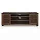 Kallari Warm Brown and Black 84" TV Stand with Electric Fireplace