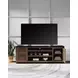 Kallari Warm Brown and Black 84" TV Stand with Electric Fireplace