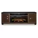 Kallari Warm Brown and Black 84" TV Stand with Electric Fireplace
