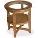 Durant Honey Brown Round Glass Top End Table