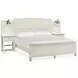 Willowbrook Egg Shell White King Wall Panel Bed with 2 Nightstand and USB Charging