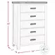 Montauk Modern White 5 Drawer Youth Chest