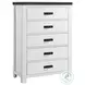 Montauk Modern White 5 Drawer Youth Chest