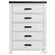 Montauk Modern White 5 Drawer Youth Chest