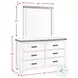 Montauk Modern White 6 Drawer Youth Dresser And Mirror