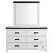 Montauk Modern White 6 Drawer Youth Dresser And Mirror