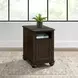 Chad Cherry Rectangular Chairside Table with USB Charging