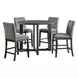 Yorkshire Espresso and Brown Upholstered 5 Piece Counter Height Dining Set